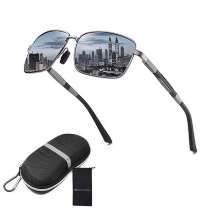 Sunstorm Skyline - Retro Metal Frame Polarized Sunglasses for Men